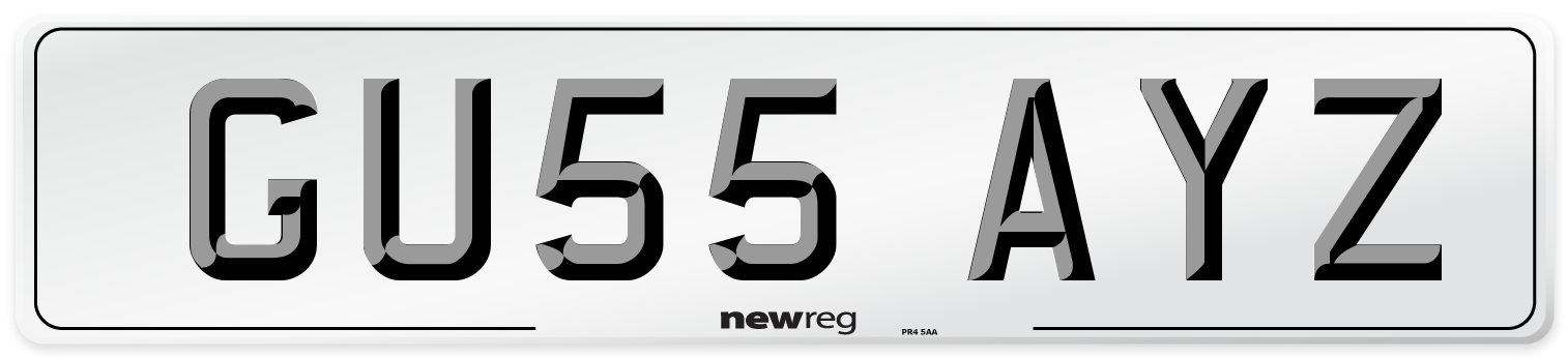GU55 AYZ Number Plate from New Reg